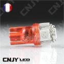 AMPOULE 5 LED SMD ROUGE T10 W5W 24V DC -CULOT W2.1x9.5D POUR VEILLEUSE, FEUX DE PLAQUE, GABARIT CAMION