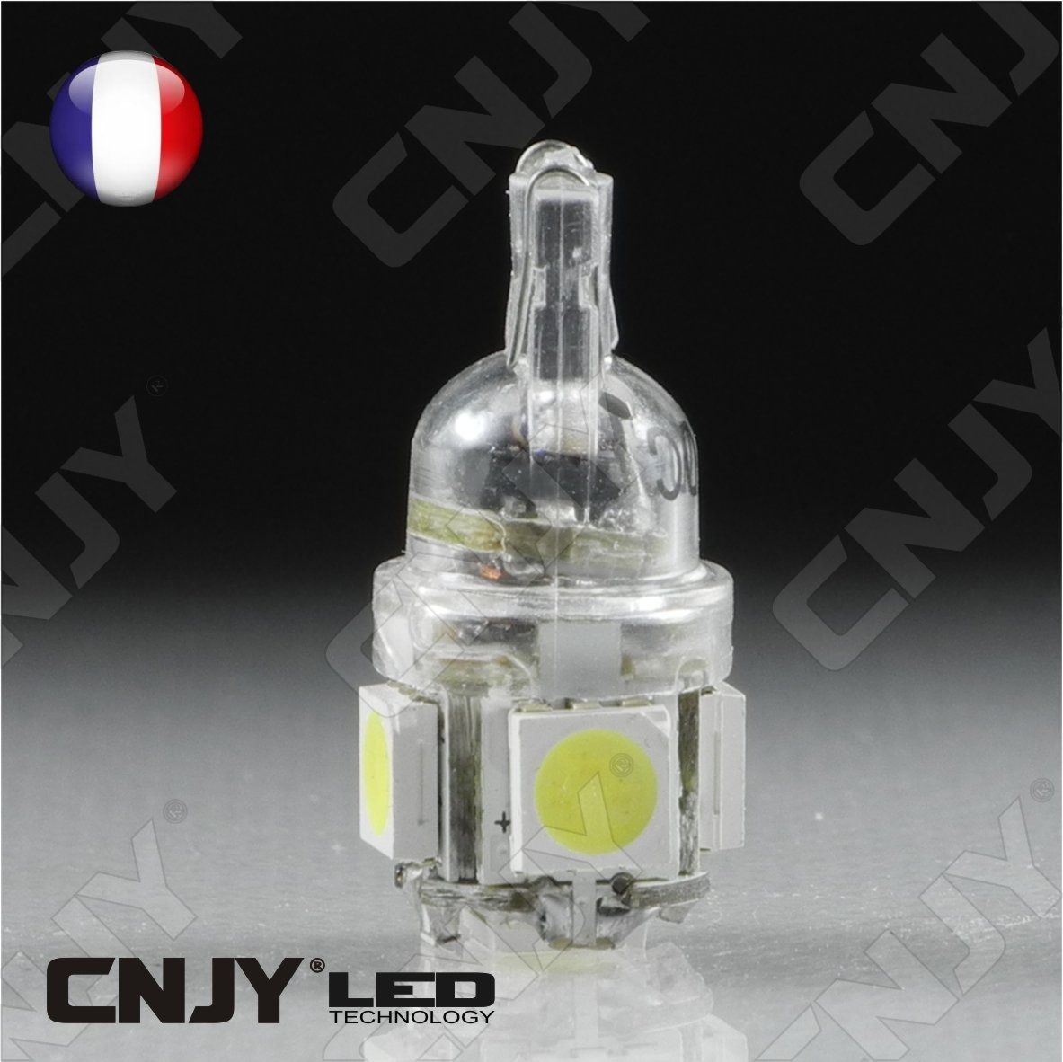 ampoule,5,led,blanc,smd,t10,w5w,24v,dc,culot,w2.1x9.5d,pour,veilleuse,feux,de,plaque,gabarit,camion