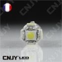 AMPOULE 5 LED SMD BLANC T10 W5W 24V DC -CULOT W2.1x9.5D POUR VEILLEUSE, FEUX DE PLAQUE, GABARIT CAMION