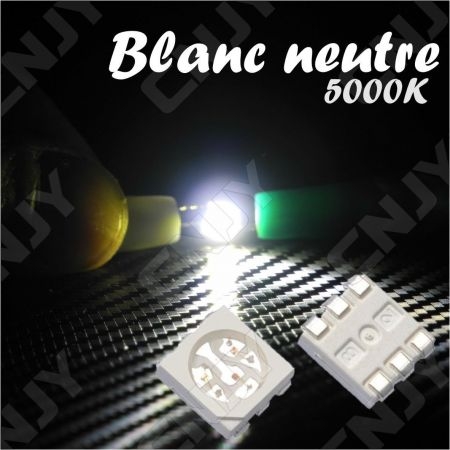 LOT DE 20 LED CMS 5050 SMD A SOUDER BLANC NEUTRE 5000K 3.2V 