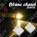 LOT DE 20 LED CMS 5050 SMD A SOUDER BLANC CHAUD 3000K 3.2V 