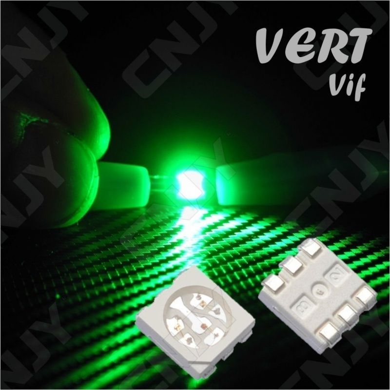 LOT DE 20 LED CMS 5050 SMD A SOUDER VERT 3V 