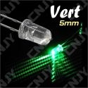 LOT DE 20 LED 5MM RONDE A SOUDER COULEUR VERT 3V 