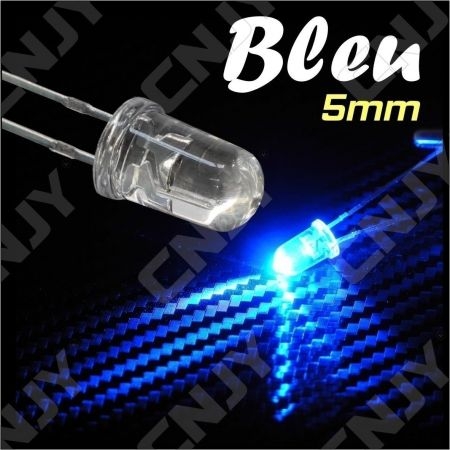 LOT DE 20 LED 5MM RONDE A SOUDER COULEUR BLEU 3V 