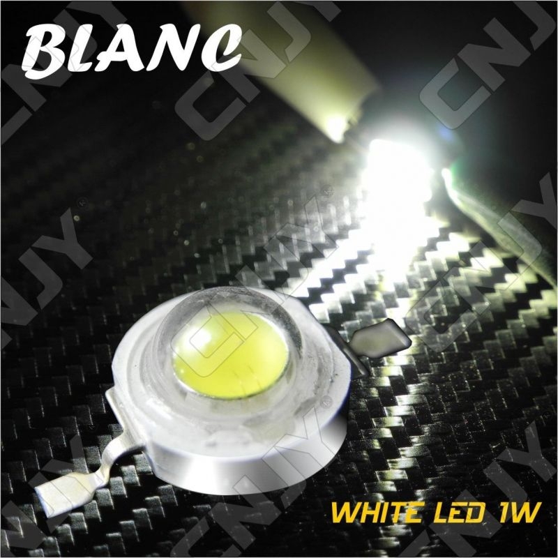 LOT DE 5 LED DEL 8MM 1W SOUDER COULEUR BLANC FROID 6000K 3V 