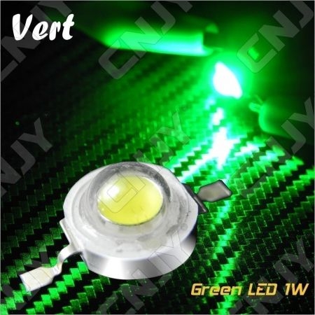 LOT DE 5 LED DEL 8MM 1W 3W A SOUDER COULEUR VERT 3V 