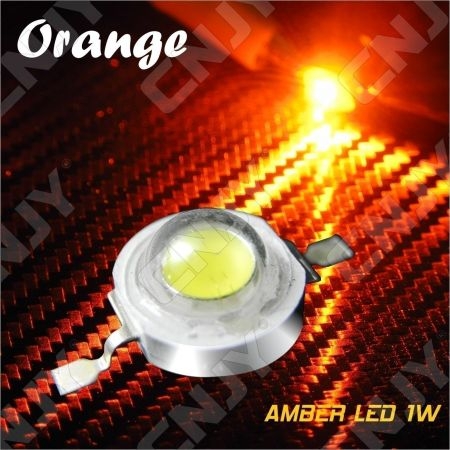 LOT DE 5 LED DEL 8MM 1W 3W A SOUDER COULEUR ORANGE AMBRE 3V 