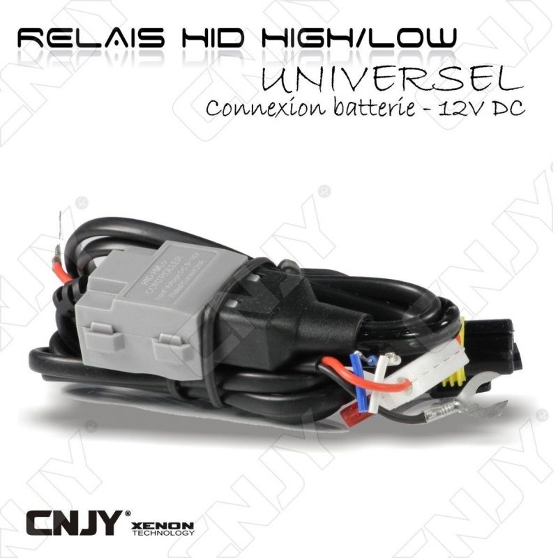 RELAIS D'ALIMENTATION UNIVERSEL POUR XENON HID HI/LOW FONCTION - feux de croisement & route -12V DC 