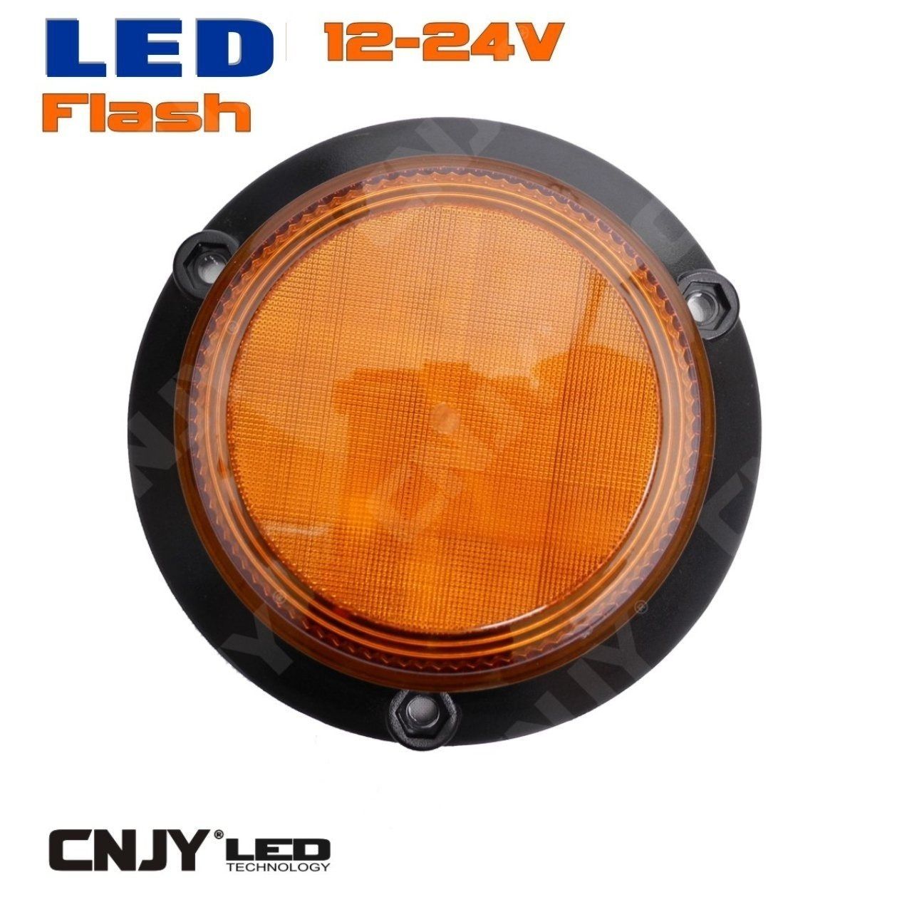 Gyrophare à led avec marquage personnalisable 12/24V orange ECE