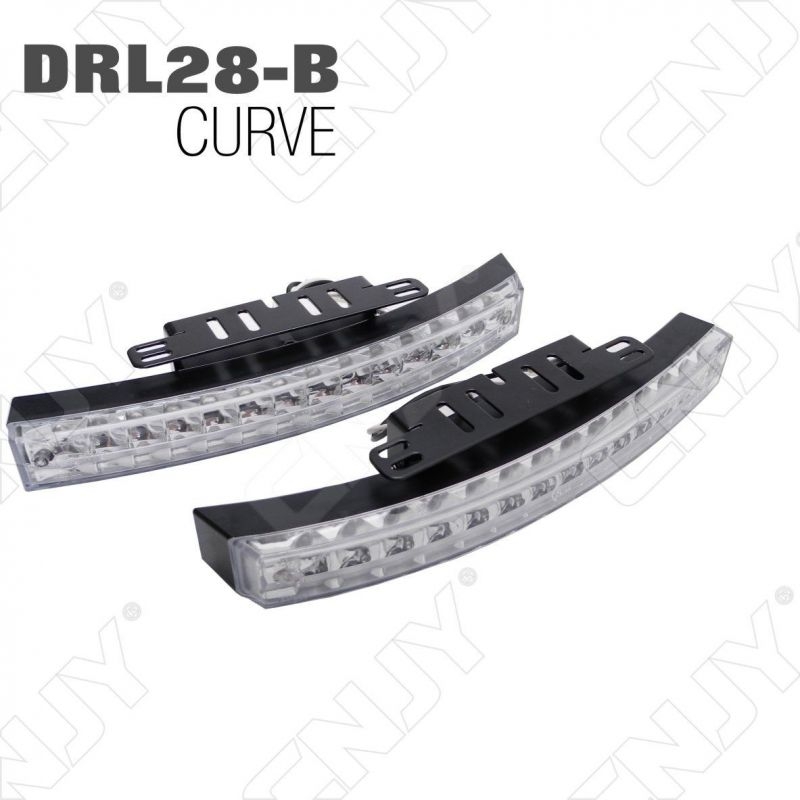 KIT FEUX DE JOUR DIURNE DRL-28B CURVE 2x6.5W LED 5500K POSE CALANDRE