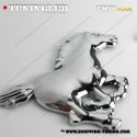 EMBLEME CHEVAL DROIT 3D CARROSSERIE AUTO ADHESIF CHROME PLASTIQUE ABS HAUTE RESISTANCE