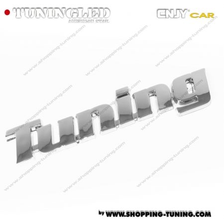 EMBLEME TUNING 3D CARROSSERIE AUTO ADHESIF CHROME PLASTIQUE ABS HAUTE RESISTANCE