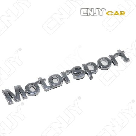 EMBLEME MOTOR SPORT 3D CARROSSERIE AUTO ADHESIF CHROME PLASTIQUE ABS HAUTE RESISTANCE