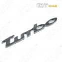 EMBLEME TURBO 3D CARROSSERIE AUTO ADHESIF CHROME PLASTIQUE ABS HAUTE RESISTANCE