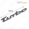 EMBLEME TURBO 3D CARROSSERIE AUTO ADHESIF CHROME PLASTIQUE ABS HAUTE RESISTANCE