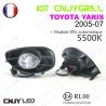 KIT 2 GRILLE DE CALANDRE ANTI BROUILLARD FEUX DE JOUR LED DIURNE DRL TOYOTA YARIS 2005-07