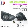 KIT 2 GRILLE DE CALANDRE ANTI BROUILLARD FEUX DE JOUR LED DIURNE DRL TOYOTA YARIS 20011- ...