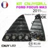 KIT 2 GRILLE DE CALANDRE ANTI BROUILLARD FEUX DE JOUR LED DIURNE DRL FORD FOCUS MK3 2011-....