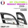 KIT 2 GRILLE DE CALANDRE ANTI BROUILLARD FEUX DE JOUR LED DIURNE DRL RENAULT MEGANE 3 2008