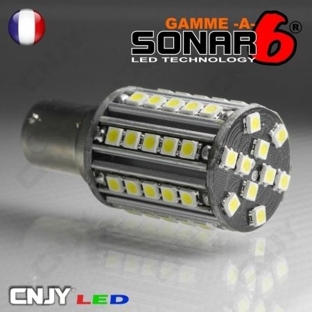 1 AMPOULE SONAR6-A 50 LED SMD HP ANTI ERREUR BA15S CULOT COMPATIBLE R5W R10W P21W 1156 CANBUS ODB