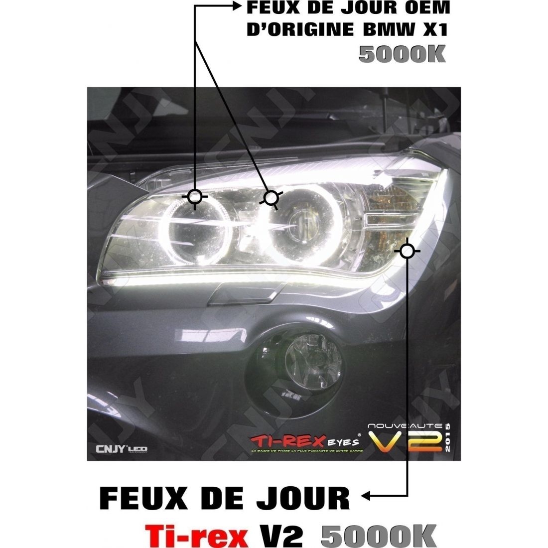 NOUVEAU : KIT 2 BANDES LED TI-REX V2 60CM : Feux de jour diurne