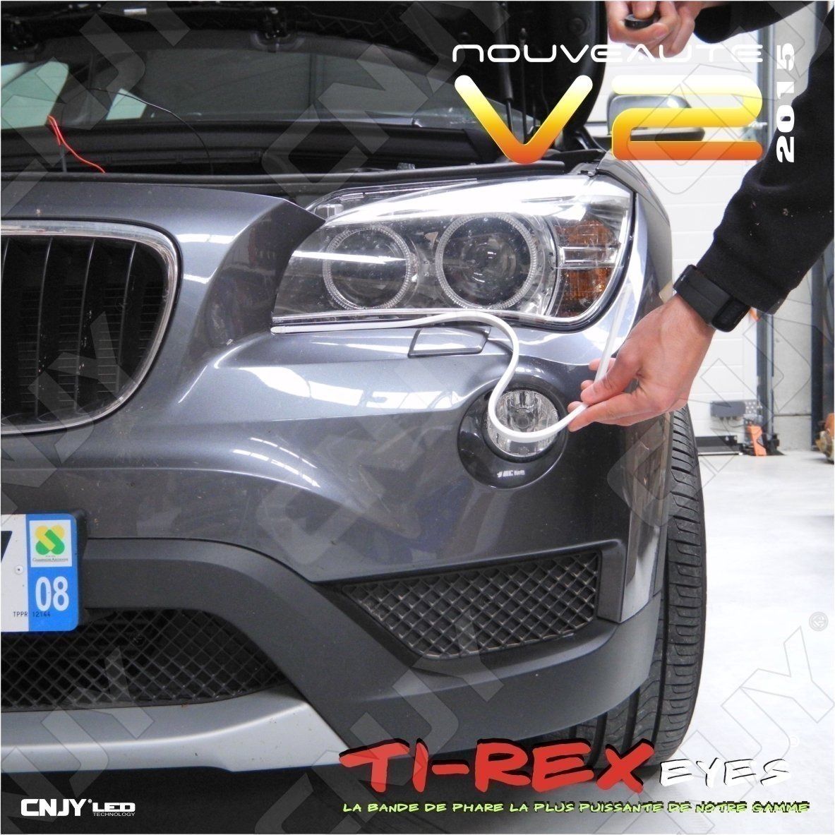 bande,TIREX,TI-REX,V2,led,feux,jour,diurne,phare,drl,souple,module,auto,moto,daylight,12v,diurne,style,audi,a5,5000k