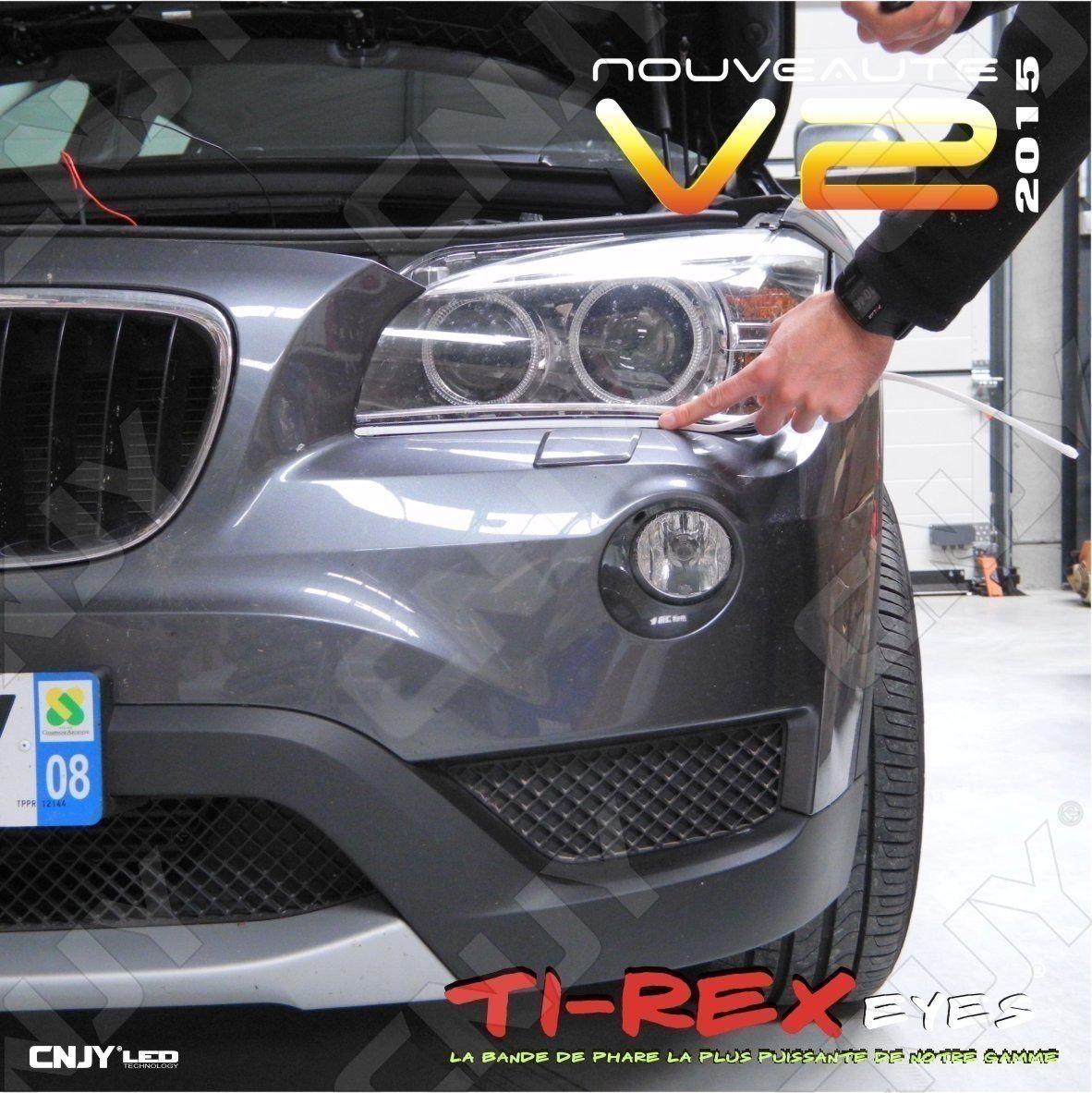 bande,TIREX,TI-REX,V2,led,feux,jour,diurne,phare,drl,souple,module,auto,moto,daylight,12v,diurne,style,audi,a5,5000k