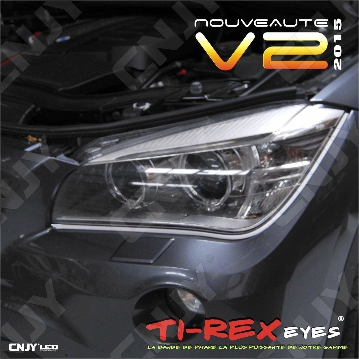 bande,TIREX,TI-REX,V2,led,feux,jour,diurne,phare,drl,souple,module,auto,moto,daylight,12v,diurne,style,audi,a5,5000k