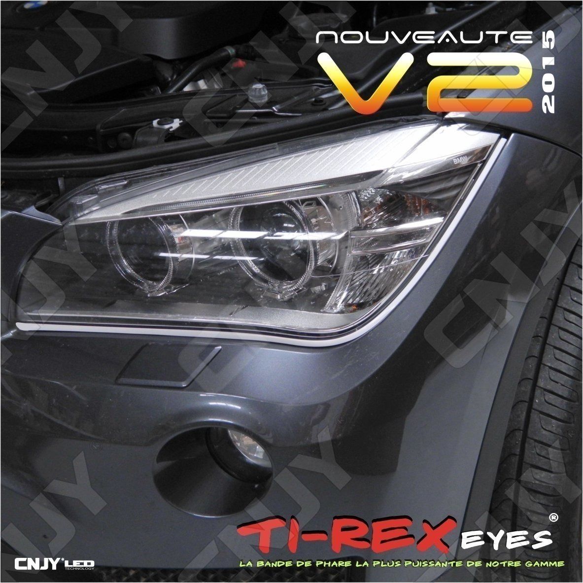 bande,TIREX,TI-REX,V2,led,feux,jour,diurne,phare,drl,souple,module,auto,moto,daylight,12v,diurne,style,audi,a5,5000k