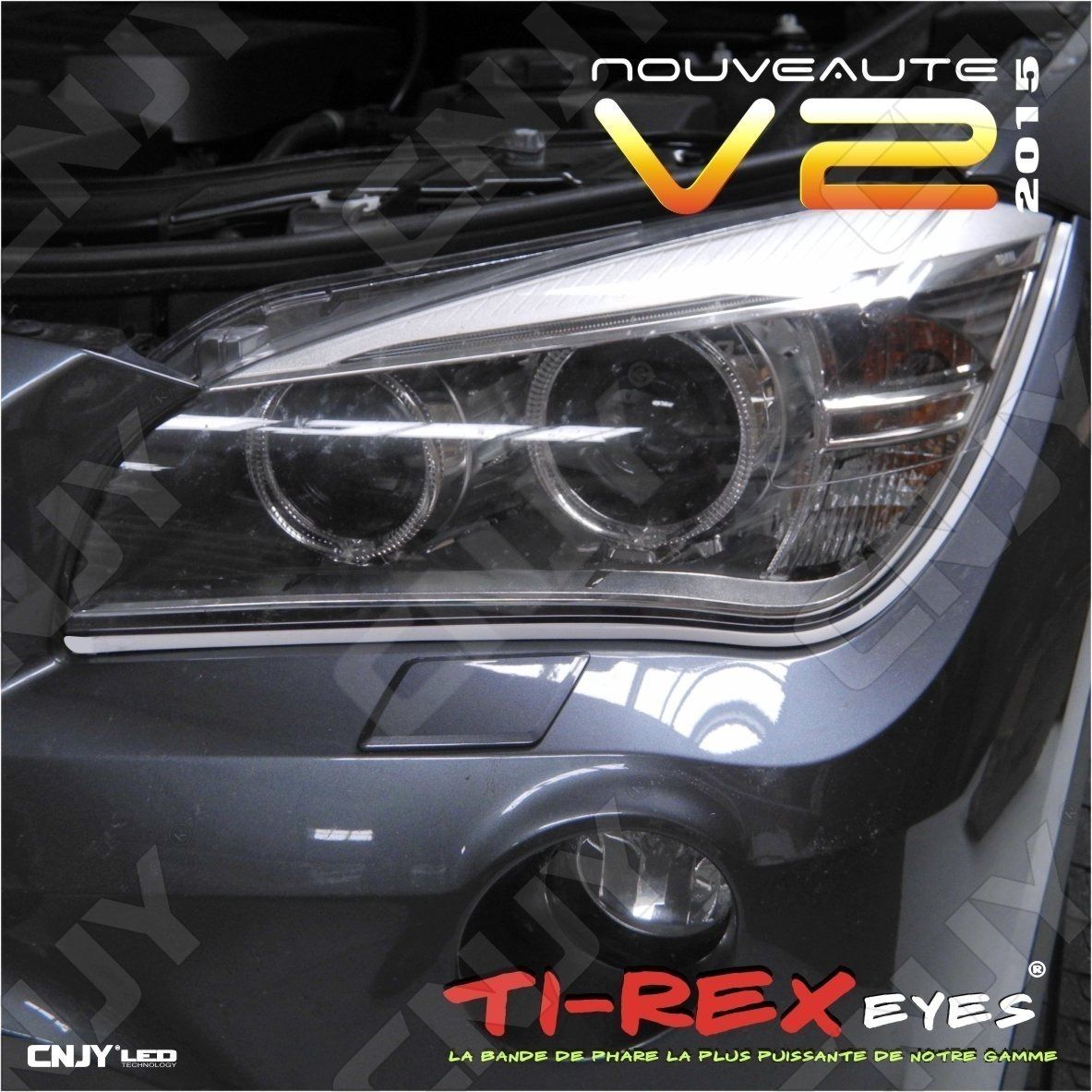 bande,TIREX,TI-REX,V2,led,feux,jour,diurne,phare,drl,souple,module,auto,moto,daylight,12v,diurne,style,audi,a5,5000k