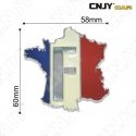 EMBLEME LOGO 3D ADHESIF DRAPEAU CARTOGRAPHIE FRANCE AUTO ADHESIF CHROME PLASTIQUE ABS HAUTE RESISTANCE