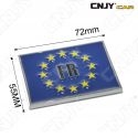 EMBLEME LOGO 3D ADHESIF DRAPEAU EU EUROPEEN FRANCE AUTO ADHESIF CHROME PLASTIQUE ABS HAUTE RESISTANCE