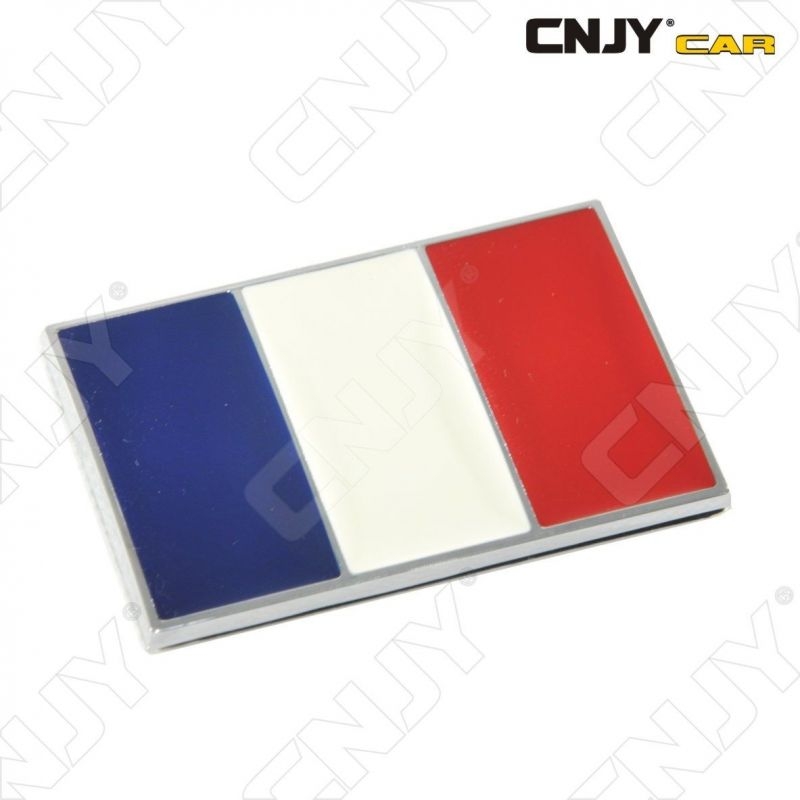 EMBLEME LOGO 3D ADHESIF DRAPEAU FRANCAIS AUTO ADHESIF CHROME BADGE PLASTIQUE ABS HAUTE RESISTANCE