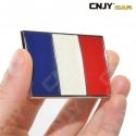 EMBLEME LOGO 3D ADHESIF DRAPEAU FRANCAIS AUTO ADHESIF CHROME BADGE PLASTIQUE ABS HAUTE RESISTANCE