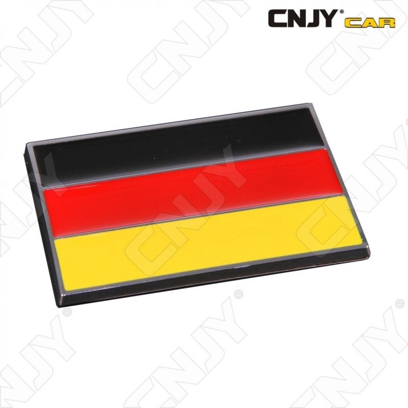 EMBLEME LOGO 3D ADHESIF DRAPEAU ALLEMAND DEUTCH FLAG AUTO ADHESIF CHROME BADGE PLASTIQUE ABS HAUTE RESISTANCE