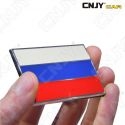 EMBLEME LOGO 3D ADHESIF DRAPEAU RUSSIE RUSSE RUSSIA FLAG AUTO ADHESIF CHROME BADGE PLASTIQUE ABS HAUTE RESISTANCE