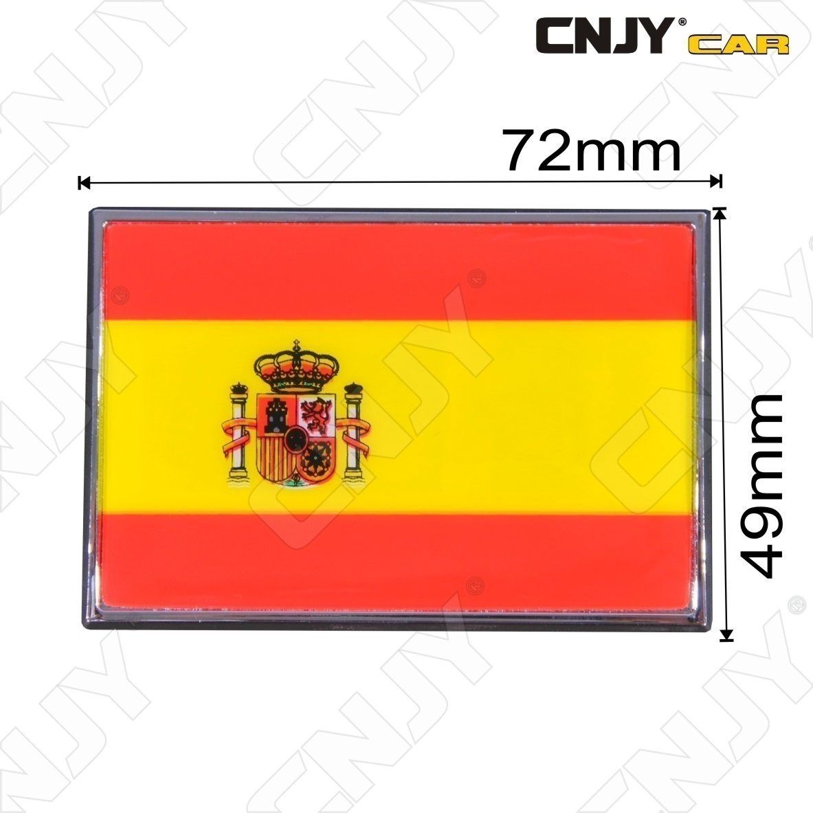 embleme-logo-3d-adhesif-drapeau-espagnol-espana-spain-flag-auto-adhesif-chrome-badge-plastique-abs-haute-resistance
