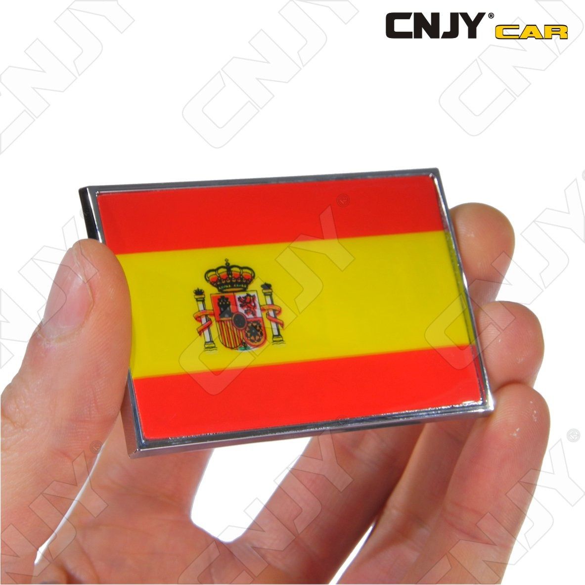 embleme-logo-3d-adhesif-drapeau-espagnol-espana-spain-flag-auto-adhesif-chrome-badge-plastique-abs-haute-resistance