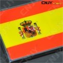 EMBLEME LOGO 3D ADHESIF DRAPEAU ESPAGNOL ESPANA SPAIN FLAG AUTO ADHESIF CHROME BADGE PLASTIQUE ABS HAUTE RESISTANCE