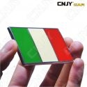 EMBLEME LOGO 3D ADHESIF DRAPEAU ITALIE ITALIEN ITALIA FLAG AUTO ADHESIF CHROME BADGE PLASTIQUE ABS HAUTE RESISTANCE