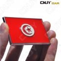 EMBLEME LOGO 3D ADHESIF DRAPEAU TUNISIEN TUNISIE TUNIS FLAG AUTO ADHESIF CHROME BADGE PLASTIQUE ABS HAUTE RESISTANCE