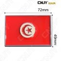 EMBLEME LOGO 3D ADHESIF DRAPEAU TUNISIEN TUNISIE TUNIS FLAG AUTO ADHESIF CHROME BADGE PLASTIQUE ABS HAUTE RESISTANCE