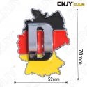 EMBLEME LOGO 3D ADHESIF DRAPEAU ALLEMAGNE CARTOGRAPHIE DEUTCH FLAG AUTO ADHESIF CHROME BADGE PLASTIQUE ABS HAUTE RESISTANCE