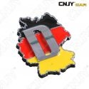 EMBLEME LOGO 3D ADHESIF DRAPEAU ALLEMAGNE CARTOGRAPHIE DEUTCH FLAG AUTO ADHESIF CHROME BADGE PLASTIQUE ABS HAUTE RESISTANCE