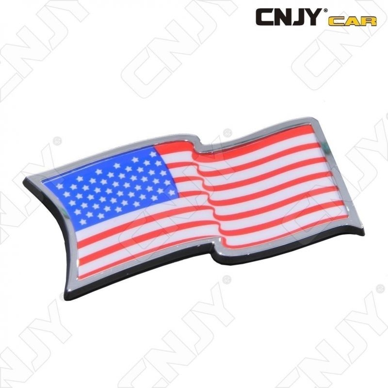 EMBLEME LOGO 3D ADHESIF DRAPEAU FLOTTANT AMERICAIN AMERIQUE USA FLAG AUTO ADHESIF CHROME BADGE PLASTIQUE ABS HAUTE RESISTANCE