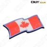 EMBLEME LOGO 3D ADHESIF DRAPEAU FLOTTANT CANADIEN CANADA QUEBEC FLAG AUTO ADHESIF CHROME BADGE PLASTIQUE ABS HAUTE RESISTANCE