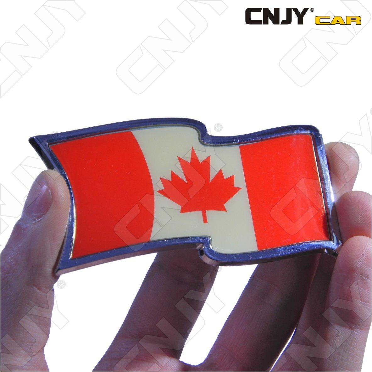 embleme-logo-3d-adhesif-drapeau-flottant-canadien-canada-quebec-flag-auto-adhesif-chrome-badge-plastique-abs-haute-resistance