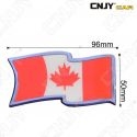 EMBLEME LOGO 3D ADHESIF DRAPEAU FLOTTANT CANADIEN CANADA QUEBEC FLAG AUTO ADHESIF CHROME BADGE PLASTIQUE ABS HAUTE RESISTANCE