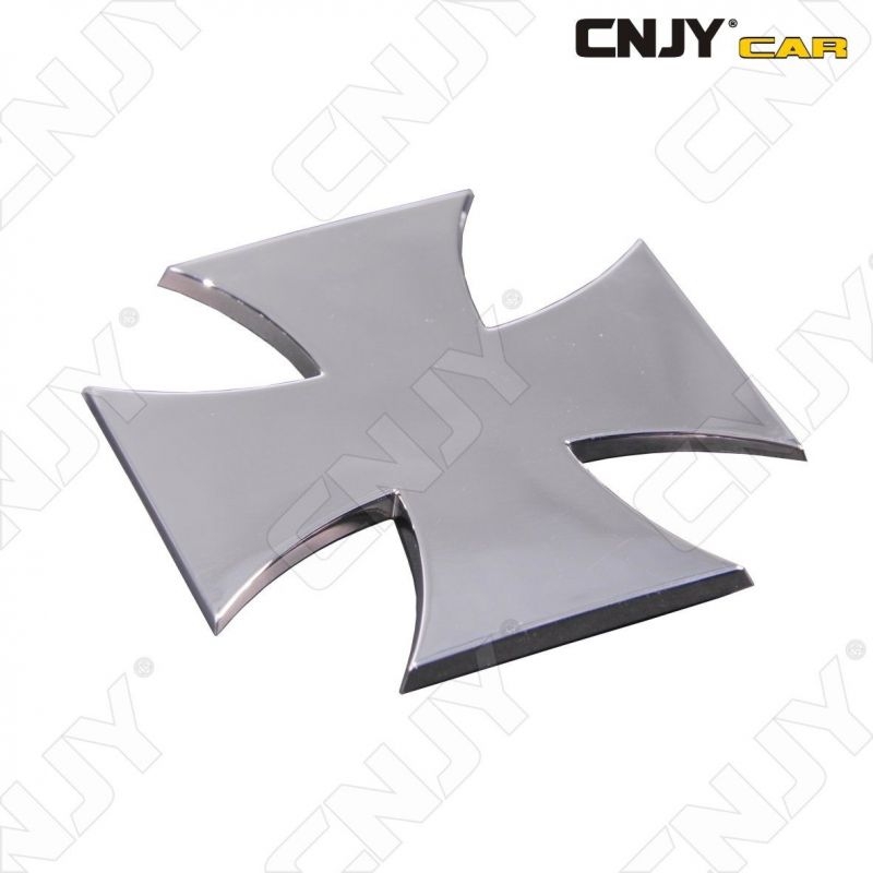 EMBLEME LOGO 3D ADHESIF CROIX DE MALT WEST COAST MOTO AUTO ADHESIF CHROME BADGE PLASTIQUE ABS HAUTE RESISTANCE