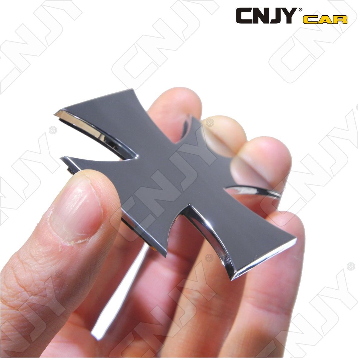 embleme-logo-3d-adhesif-croix-de-malt-west-coast-moto-auto-adhesif-chrome-badge-plastique-abs-haute-resistance